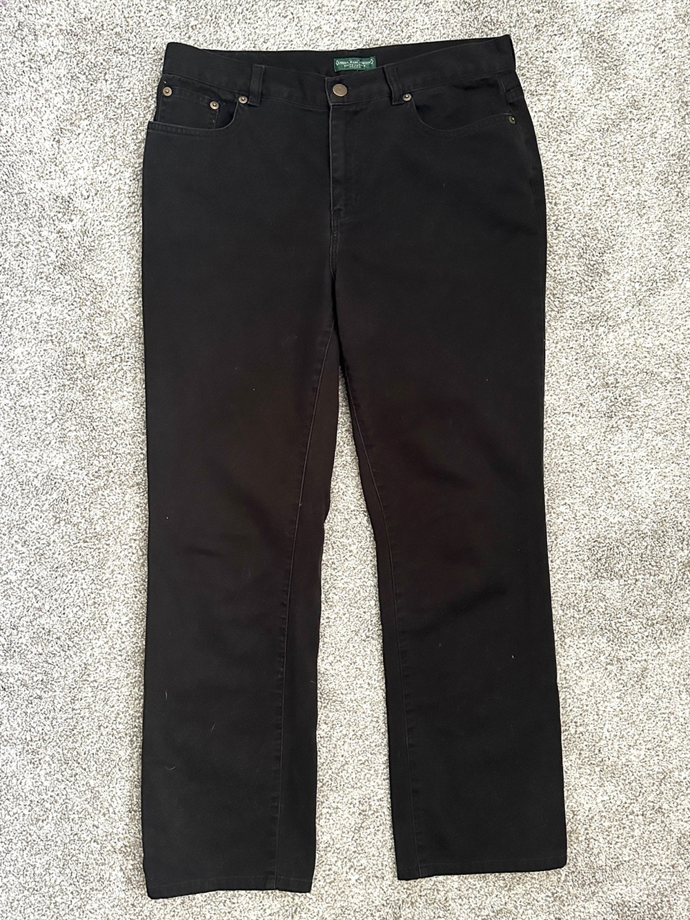 Ralph Lauren Black Straight Leg Jeans Sz 10P Petite 100% Cotton Denim Classic - Picture 6 of 7